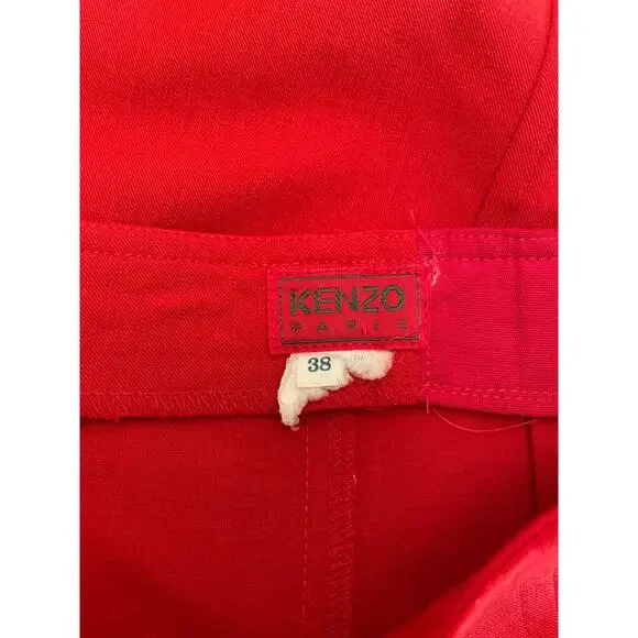 Kenzo Red Button-Detail Skirt - Picture 4 of 8